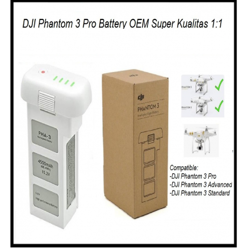 Dji Phantom 3 Pro Battery - Baterai - Batre OEM Super Kualitas 1:1